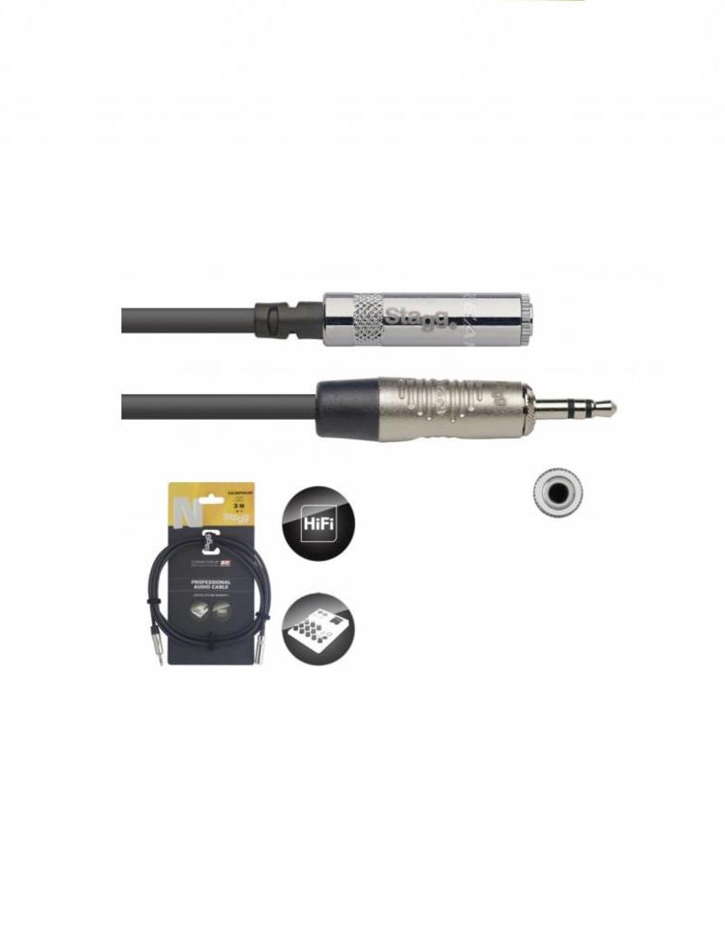 Audiokabel mini-stereojack 3 meter met REAN connector