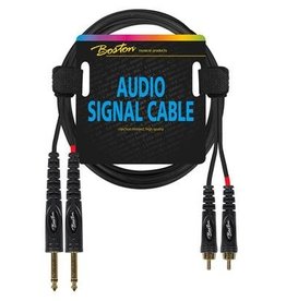 Boston Audio signaalkabel, 2x RCA naar 2x 6.3mm jack mono, 1.5 meter