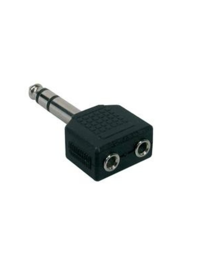 Boston Verloop plug, 2 x 3,5 jack female stereo, 6,3mm jack male stereo