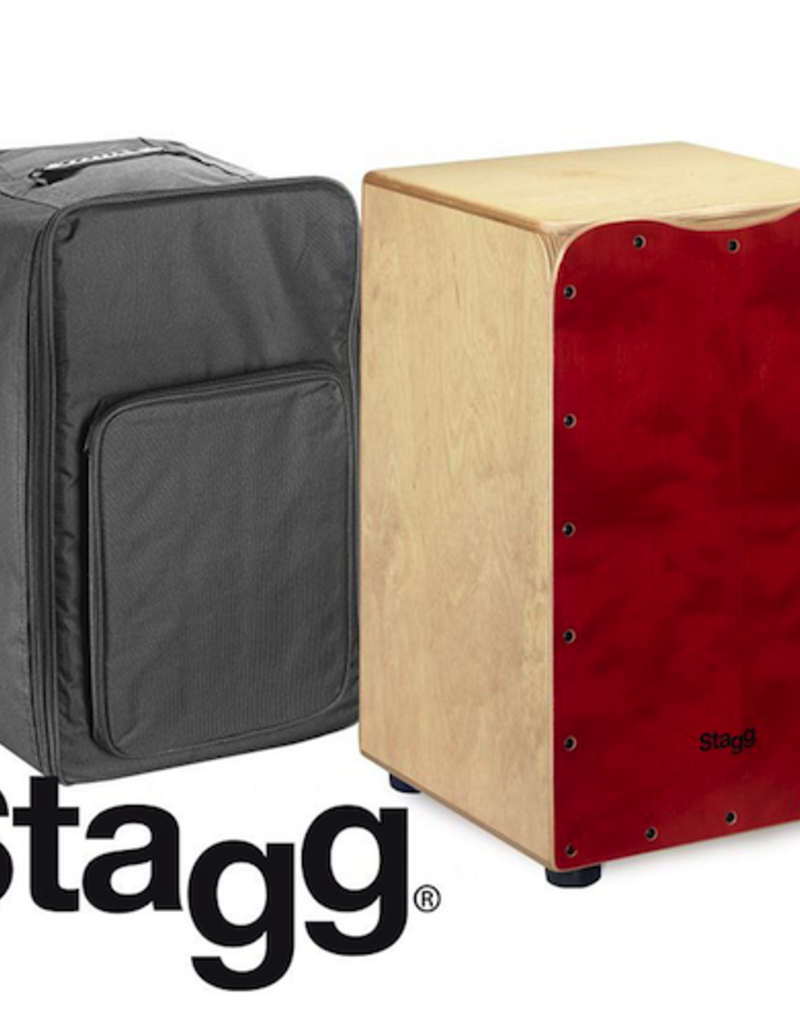 Stagg Cajon CAJ50M red met gevoerde hoes