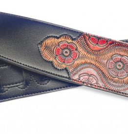 Paisly style strap kunstleer zwart/rood