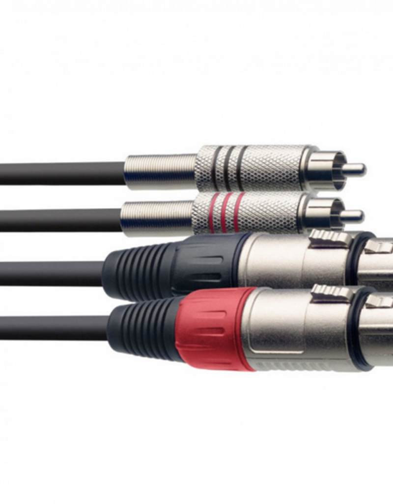 Stagg twin cable XLR  female - RCA male 1,5m