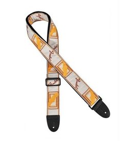 Fender strap wit/bruin/geel