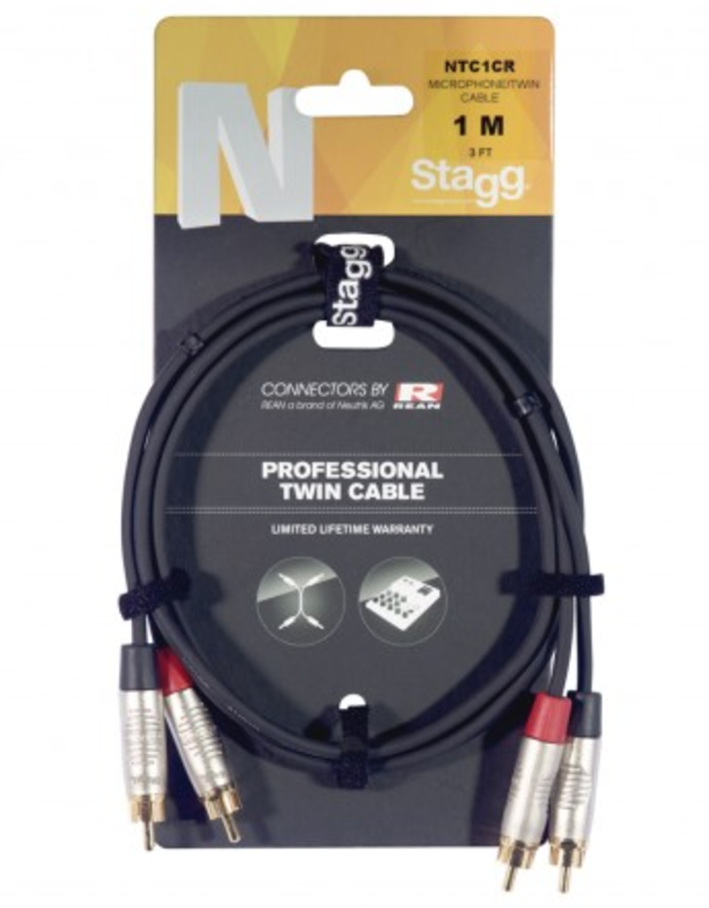 Stagg proferssional cable stereo RCA 1m