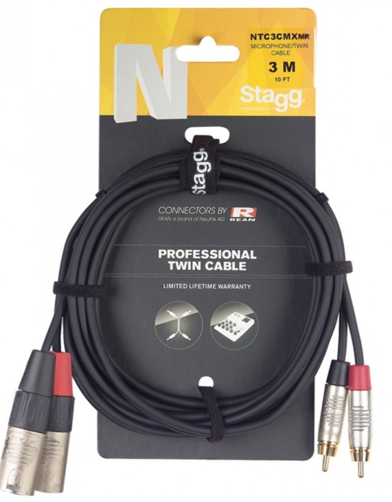 Twin cable 2x XLR male - 2x RCA male