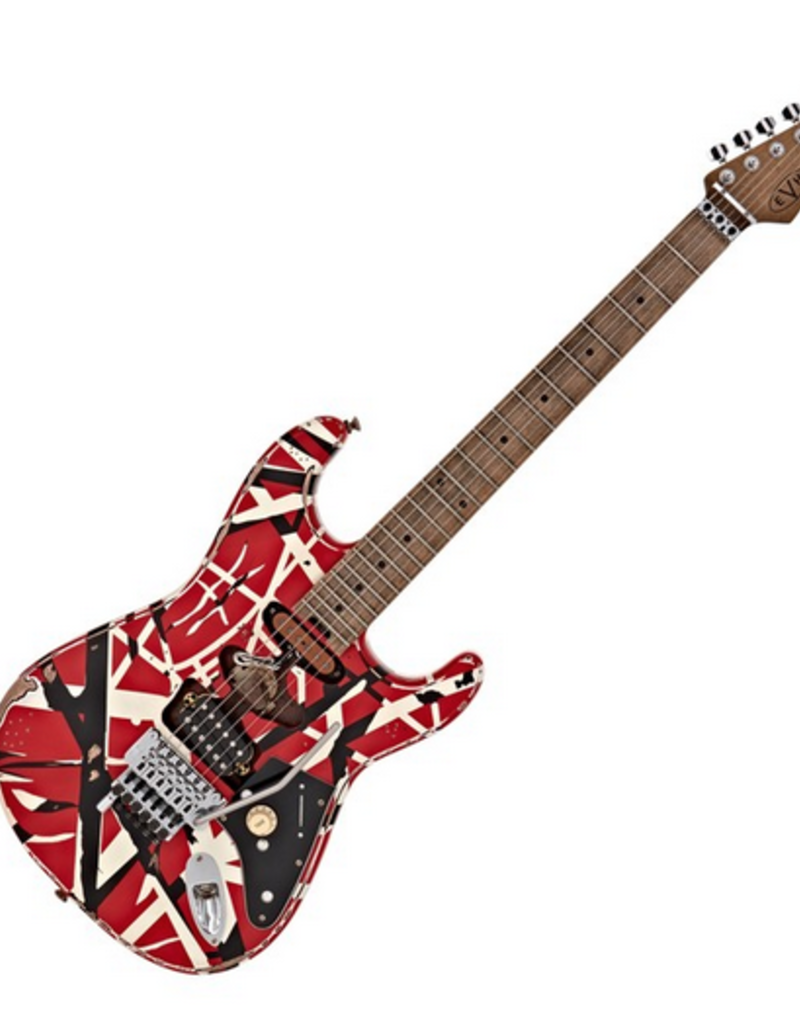 Fender EVH striped frankie red/black white