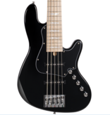 Cort Cort Elrick NJS5 5-String Bass Guitar, Gloss Black Finish w/ Maple Fingerboard & Gig-Bag