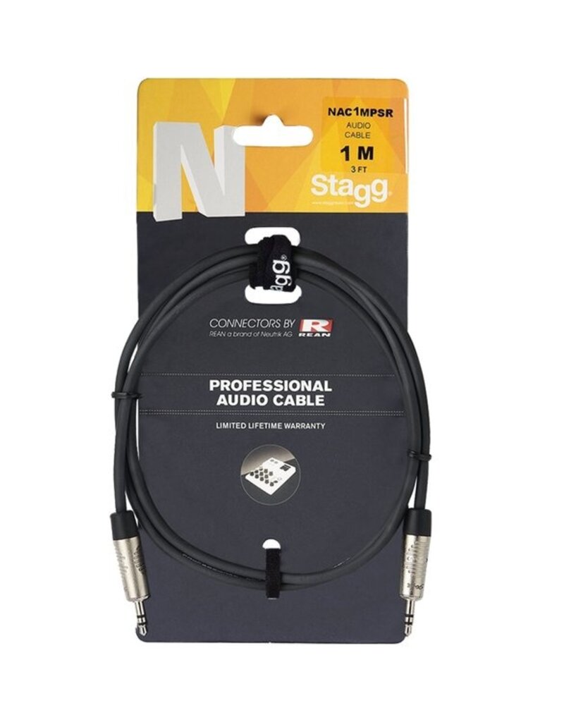 Stagg Audiokabel mini-jack stereo 3m male male