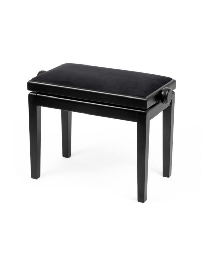 Boston Piano bank mat zwart met velours zitting