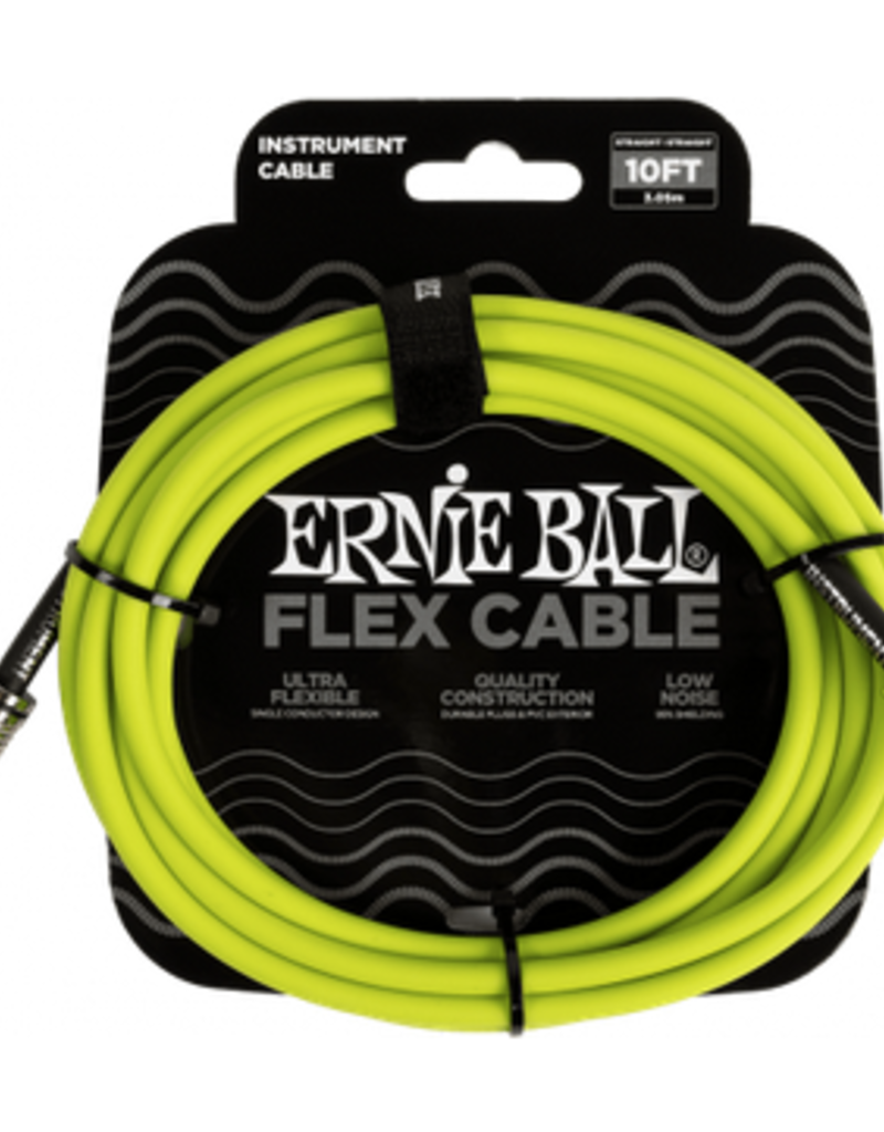 Ernie Ball Ernie Ball Flex Cable jack/jack instrumentkabel 3.05m groen