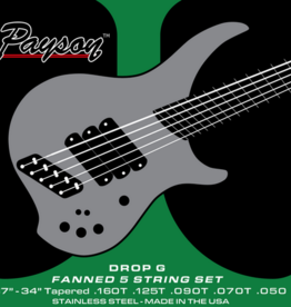Payson Payson DROP G 5 String Fanned Fret Multi-Scale Bass Set Stainless steel