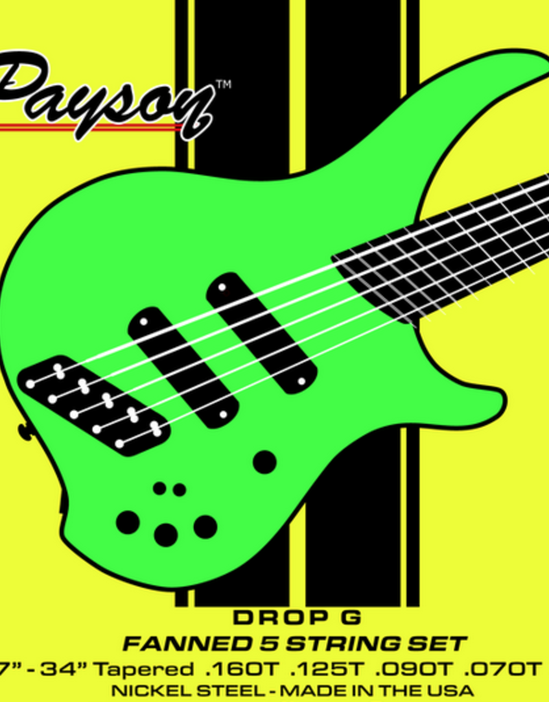Payson Payson DROP G 5 String Fanned Fret Multi-Scale Bass Set Nickel steel