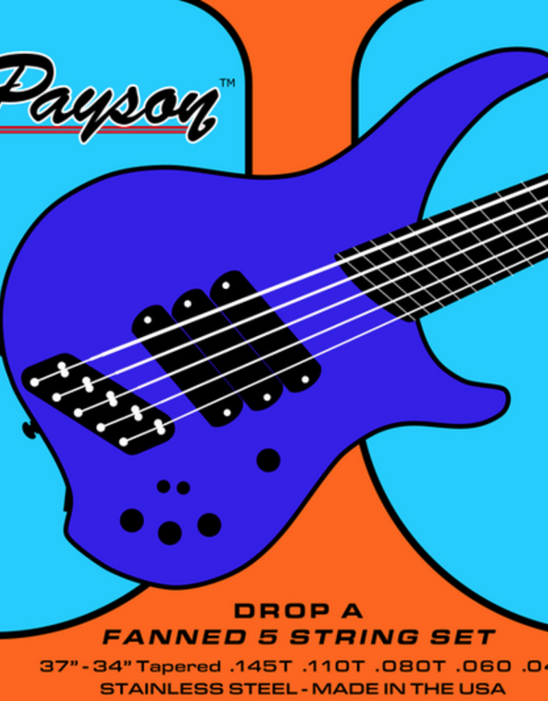 Payson Payson DROP A 5 String Fanned Fret Multi-Scale Bass Set Stainless steel