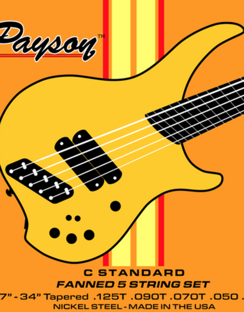 Payson Payson Fanned C Standard Multi-Scale 5 String Bass Set Nickel Steel