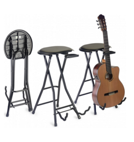 Inklapbare gitaarkruk met gitaarstandaard