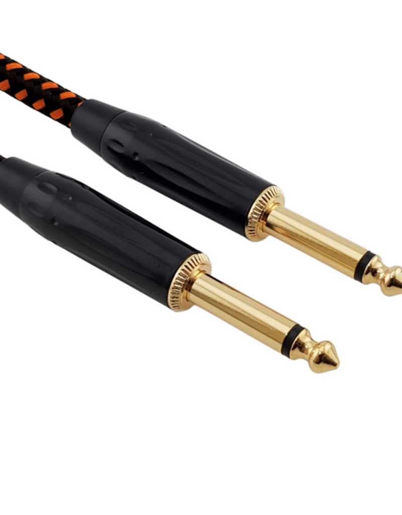 Red's music cable Red's Cable GCF1150BO FOP braided Black/Orange 5 meter