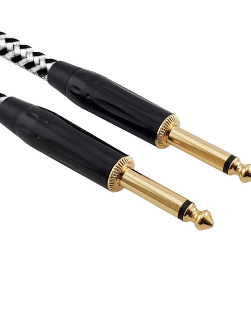 Red's music cable Red's Cable GCF1150BW FOP braided Black/White 5 meter