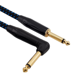 Red's music cable Red's Cable GCF1250BB FOP braided Black/Blue 5 meter Jack/Jack Angeld