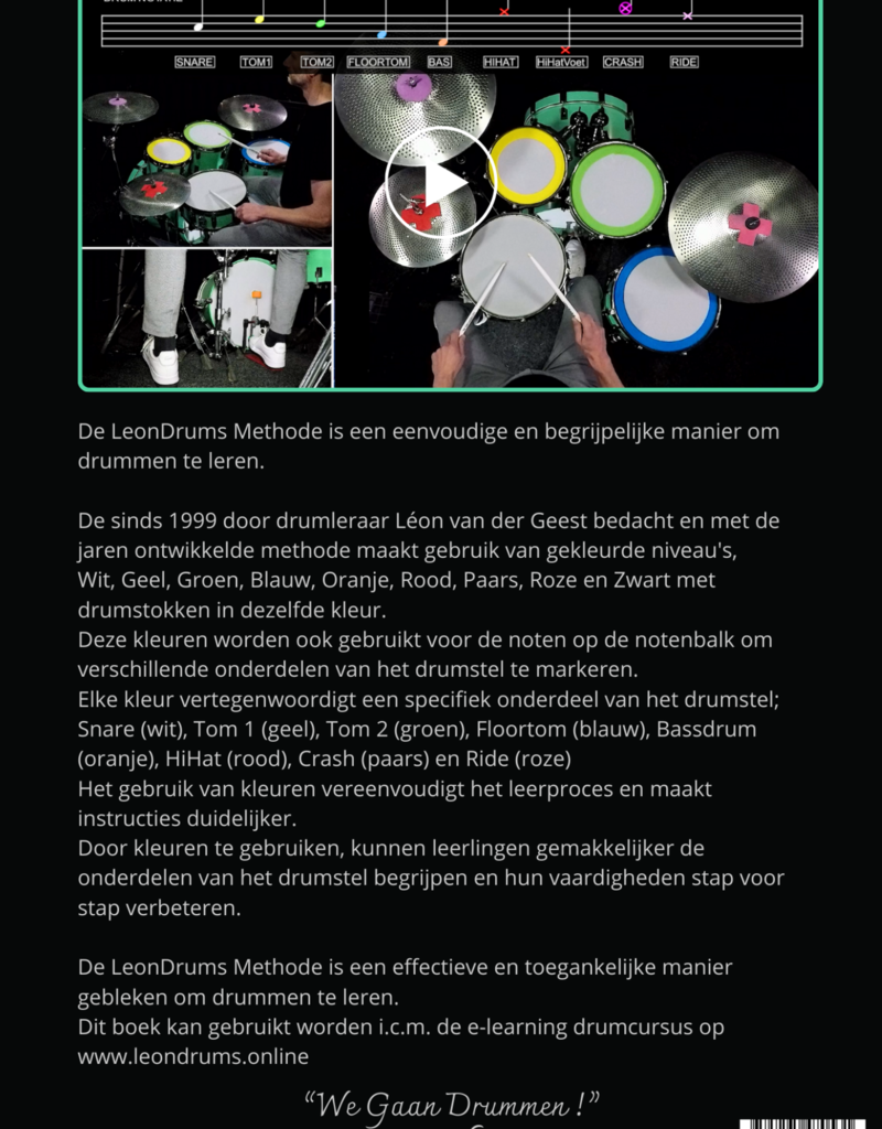 leondrums Leon drums - We gaan drummen niveau 3