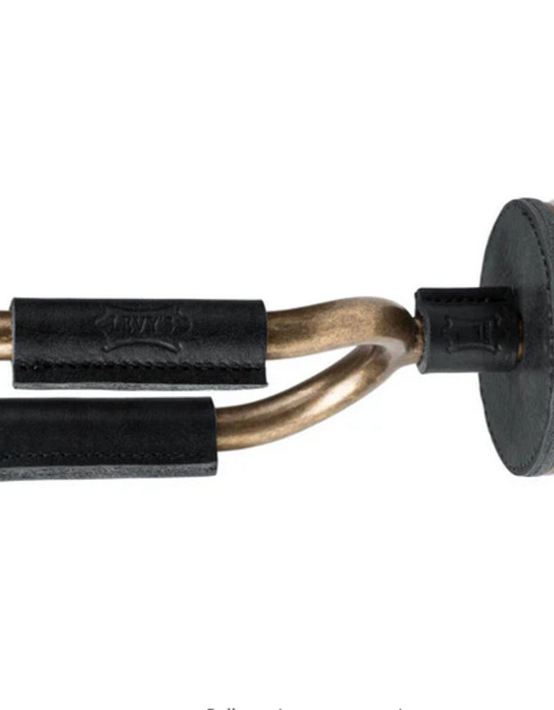 levy's Levy massief messing muurhanger met zwart lederen omhulsel