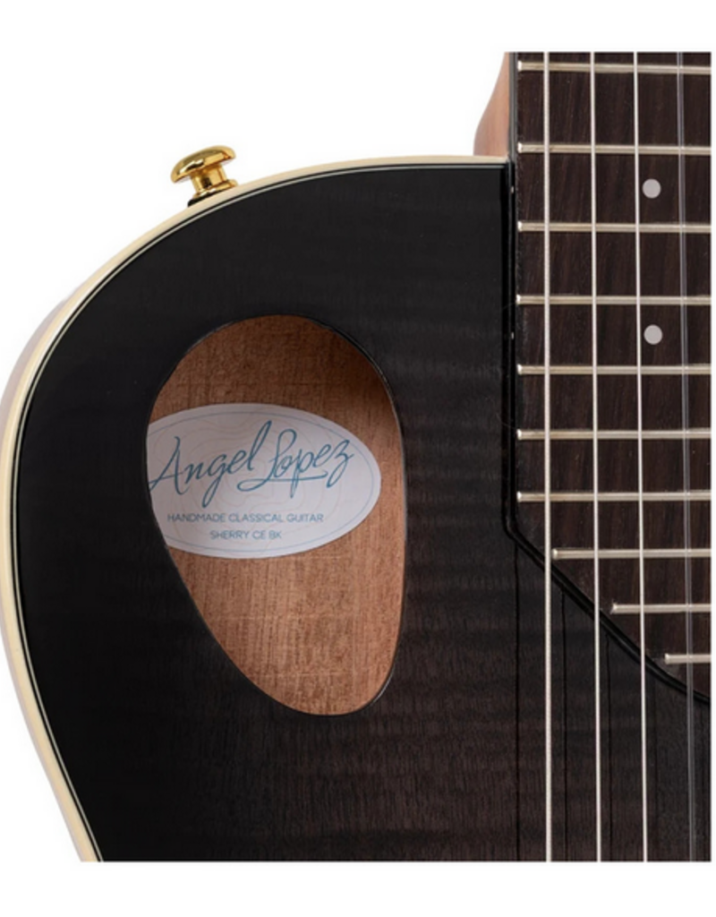 Angel Lopez Angel Lopez SHERRY CE Transparant Black hybride gitaar