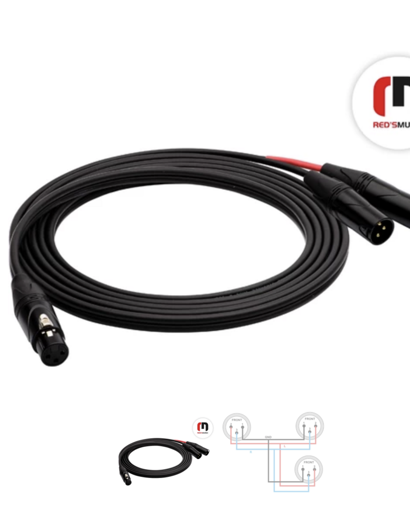 Red's music cable Red's Music cable AU3115BX XLR female  - 2x XLR male 1,5m