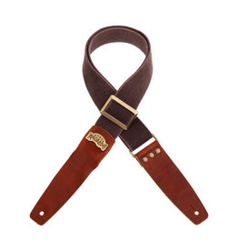 Magrabo Magrabo Stripe SC Cotton Washed Marrone(Brown) 5cm (Twinkle Brown Terminals, Recta Brass Buckle)