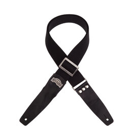 Magrabo Magrabo Stripe SC Cotton Washed Nero(Black) 5cm (Twinkle Black Terminals, Recta Silver Buckle)
