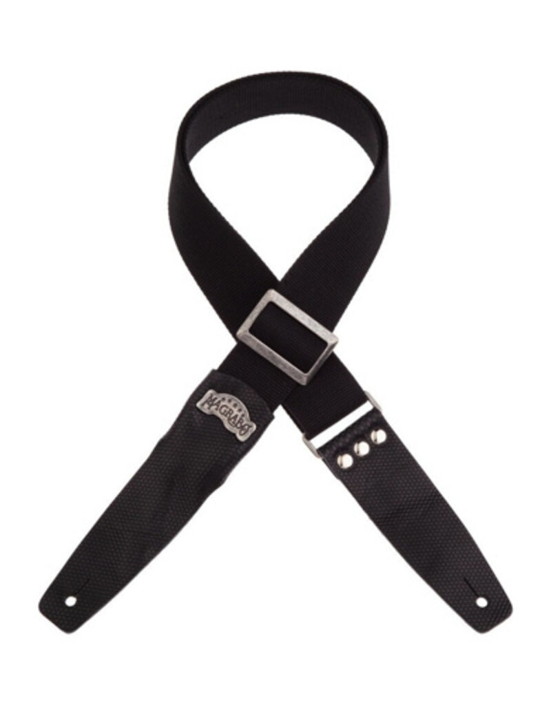 Magrabo Magrabo Stripe SC Cotton Washed Nero(Black) 5cm (Twinkle Black Terminals,Recta Silver Buckle)