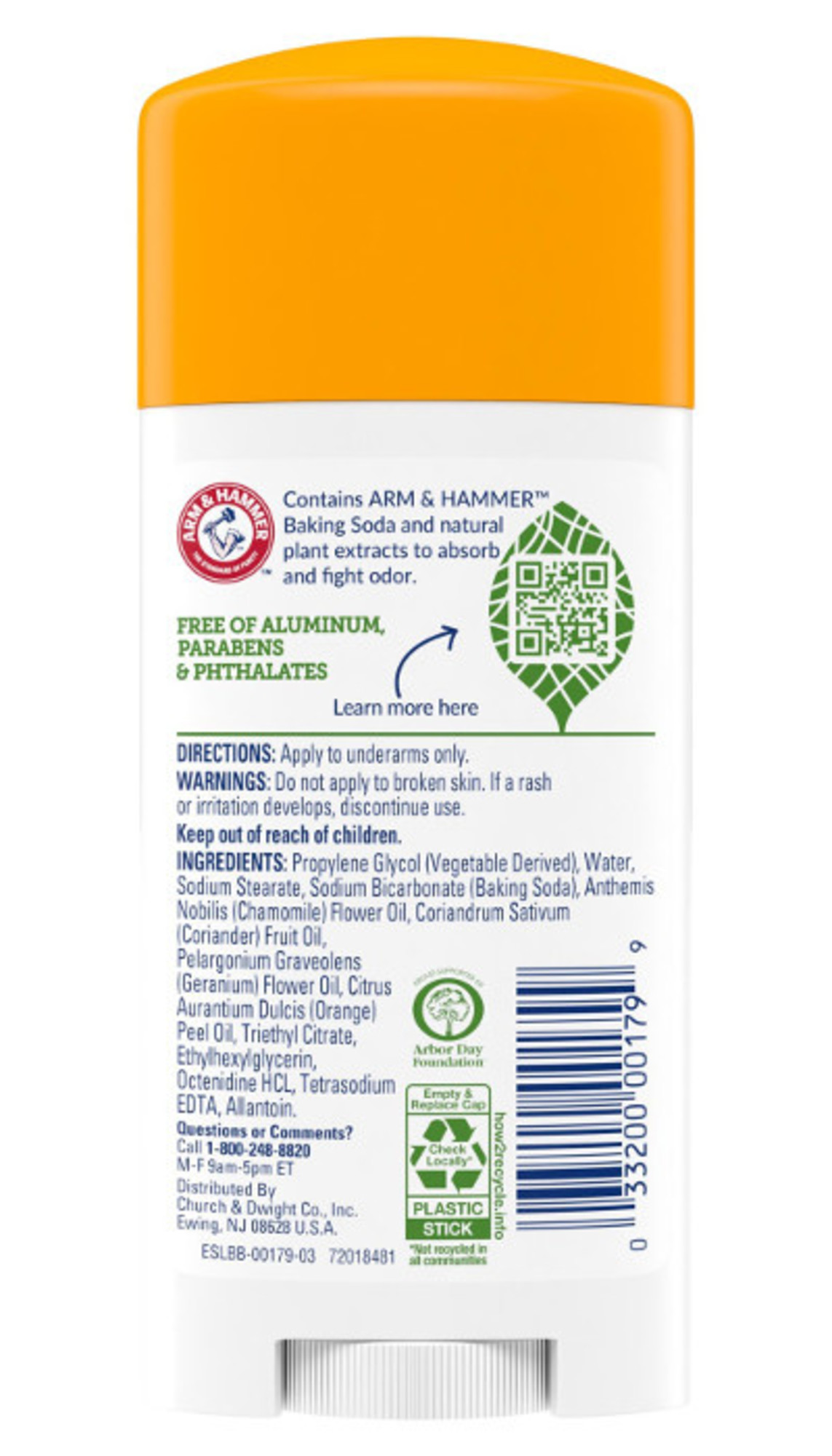 Arm & Hammer Essentials Deodorant Orange Citrus Exclusively