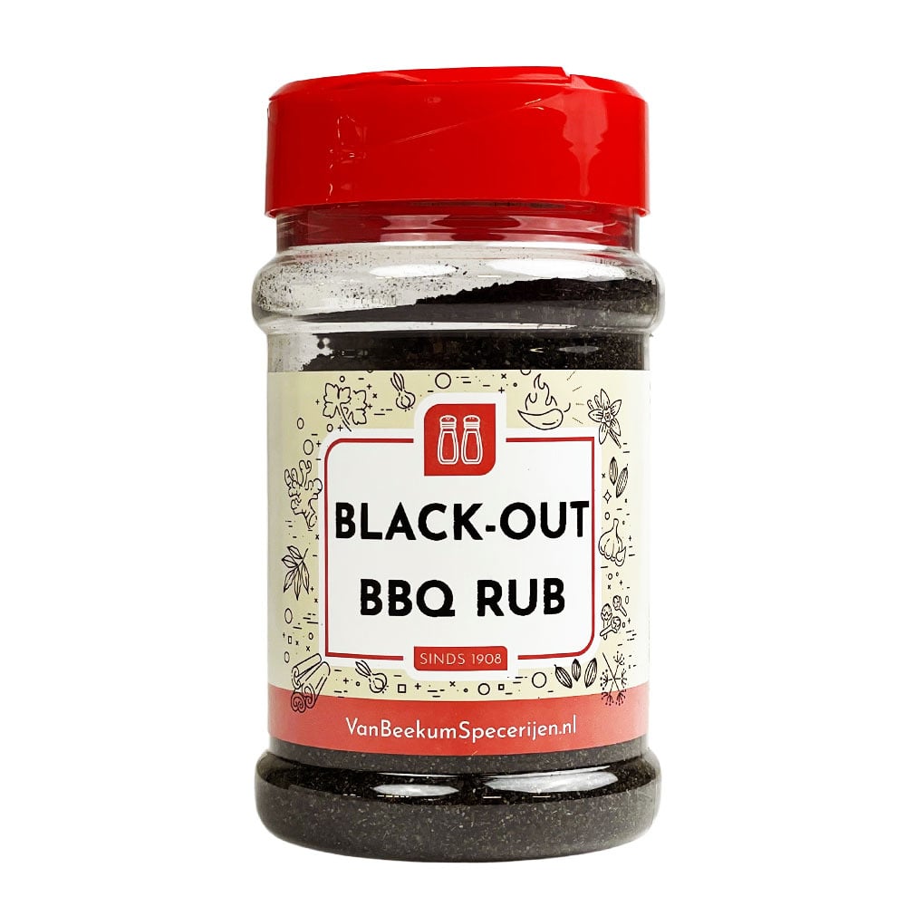 Van Beekum Specerijen - Black-Out BBQ Rub - Strooibus 220 gram