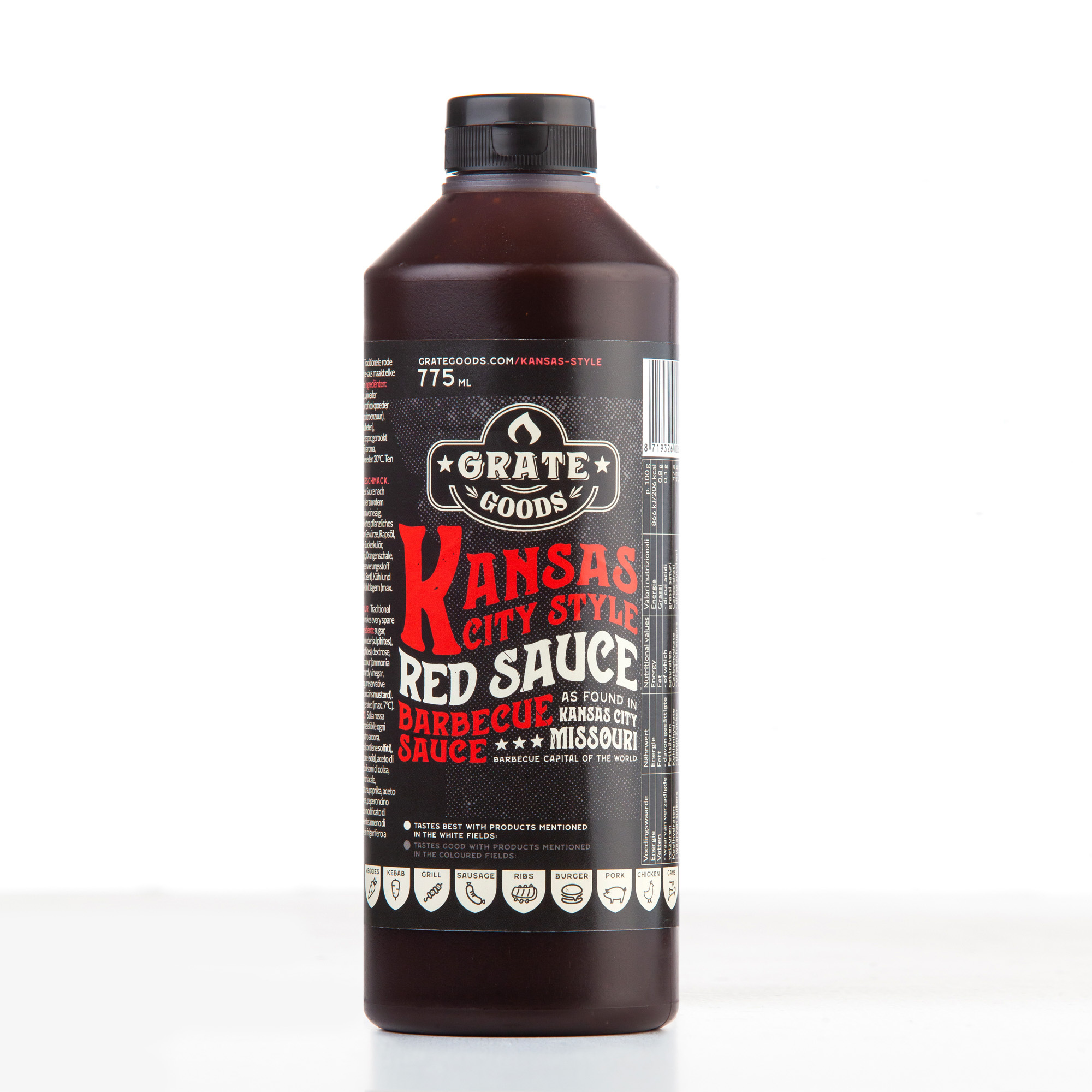 Grate Goods - Kansas City Red BBQ Sauce - Knijpfles 775 ml