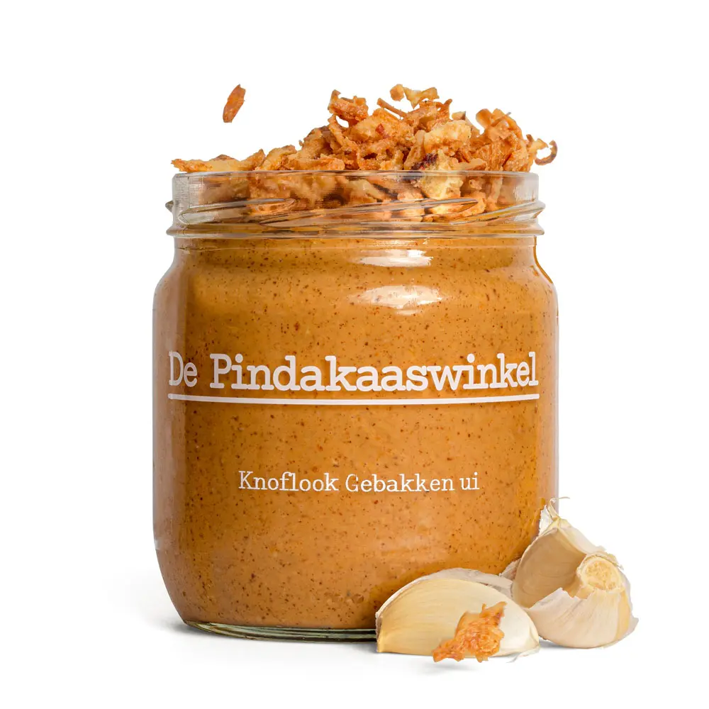 De Pindakaaswinkel - Pindakaas Knoflook Gebakken Ui - 420 ml