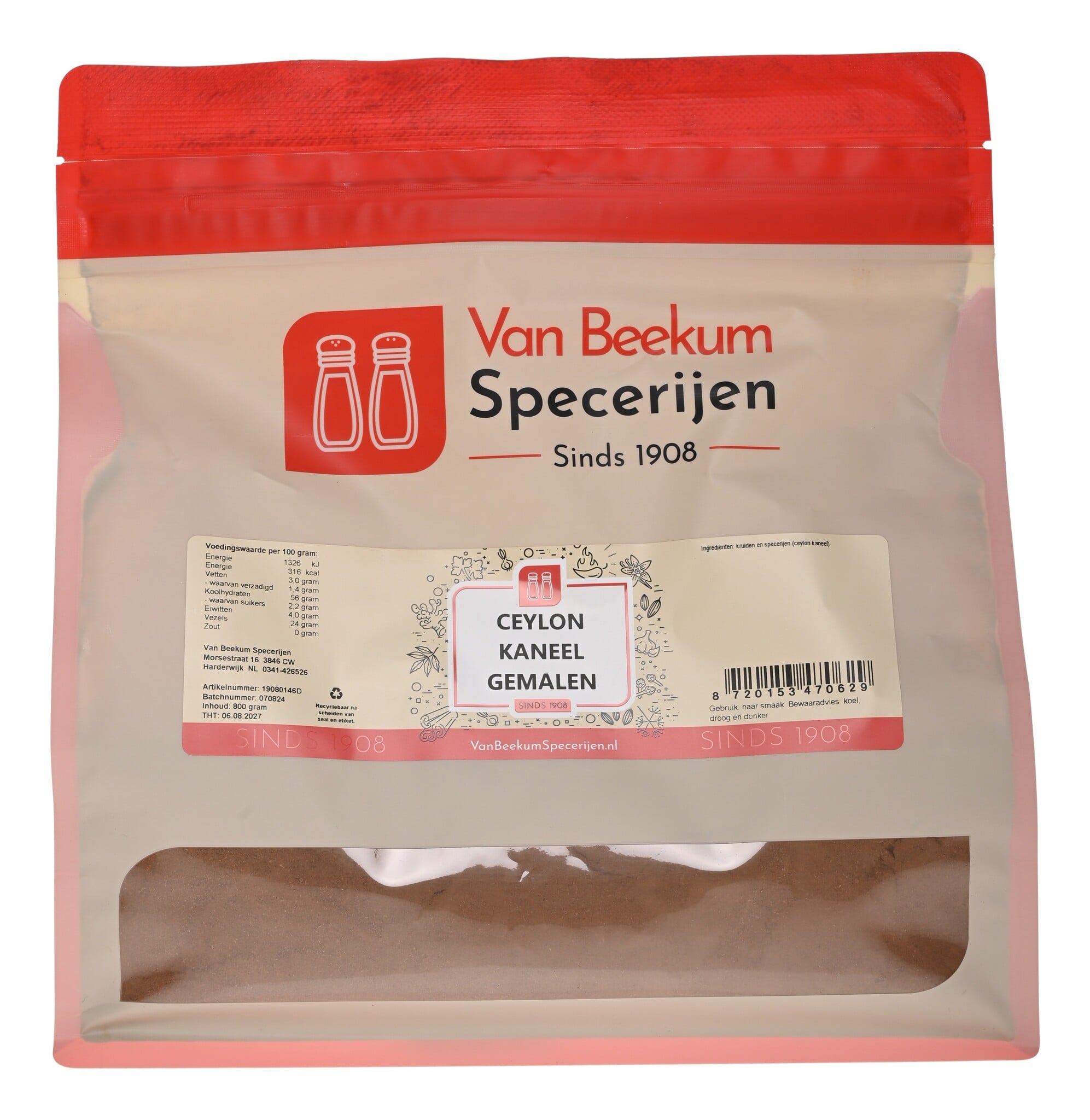 Ceylon Kaneel Gemalen - 800 gram Grootverpakking