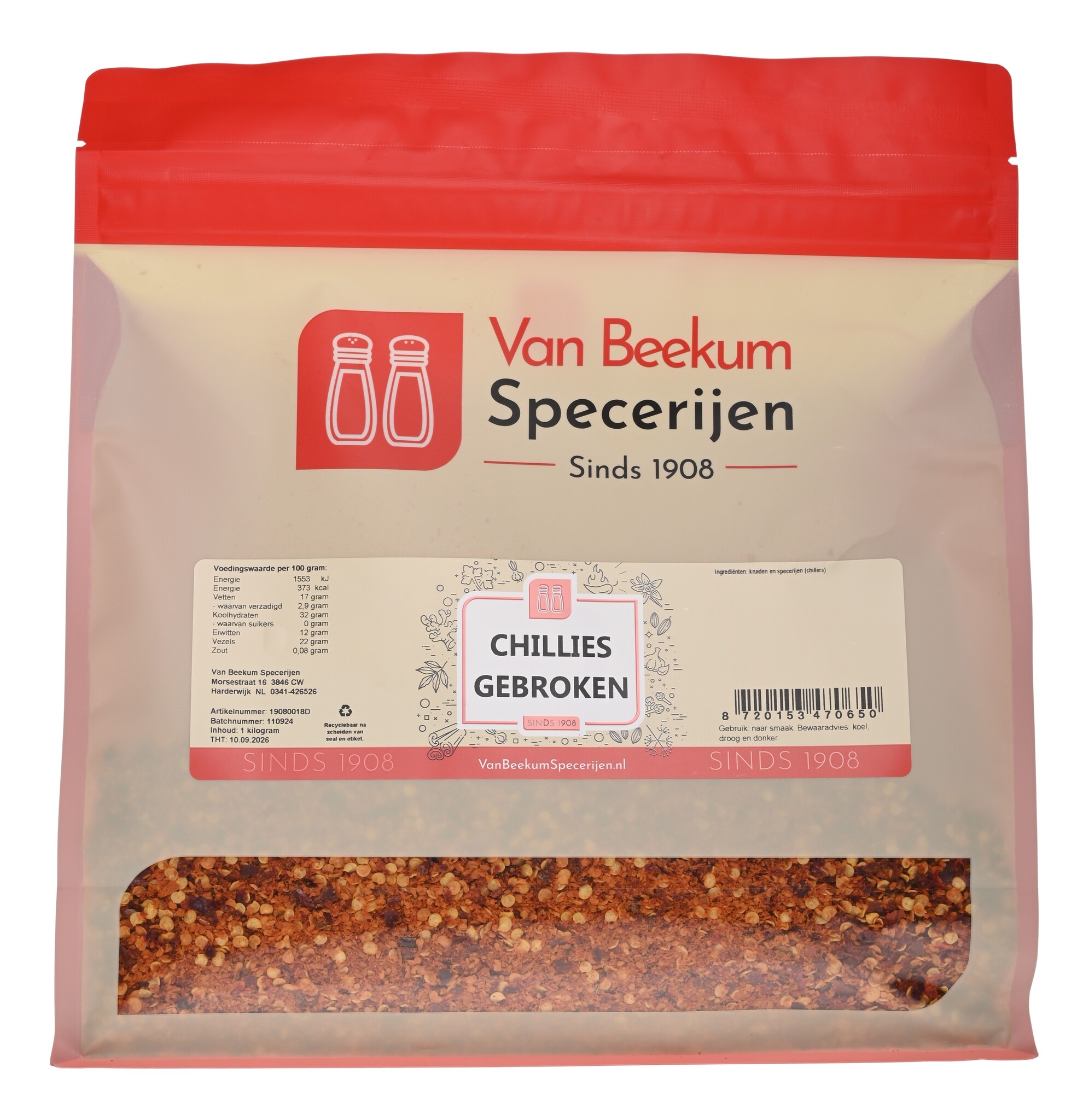 Chili Gebroken - 1 KG Grootverpakking