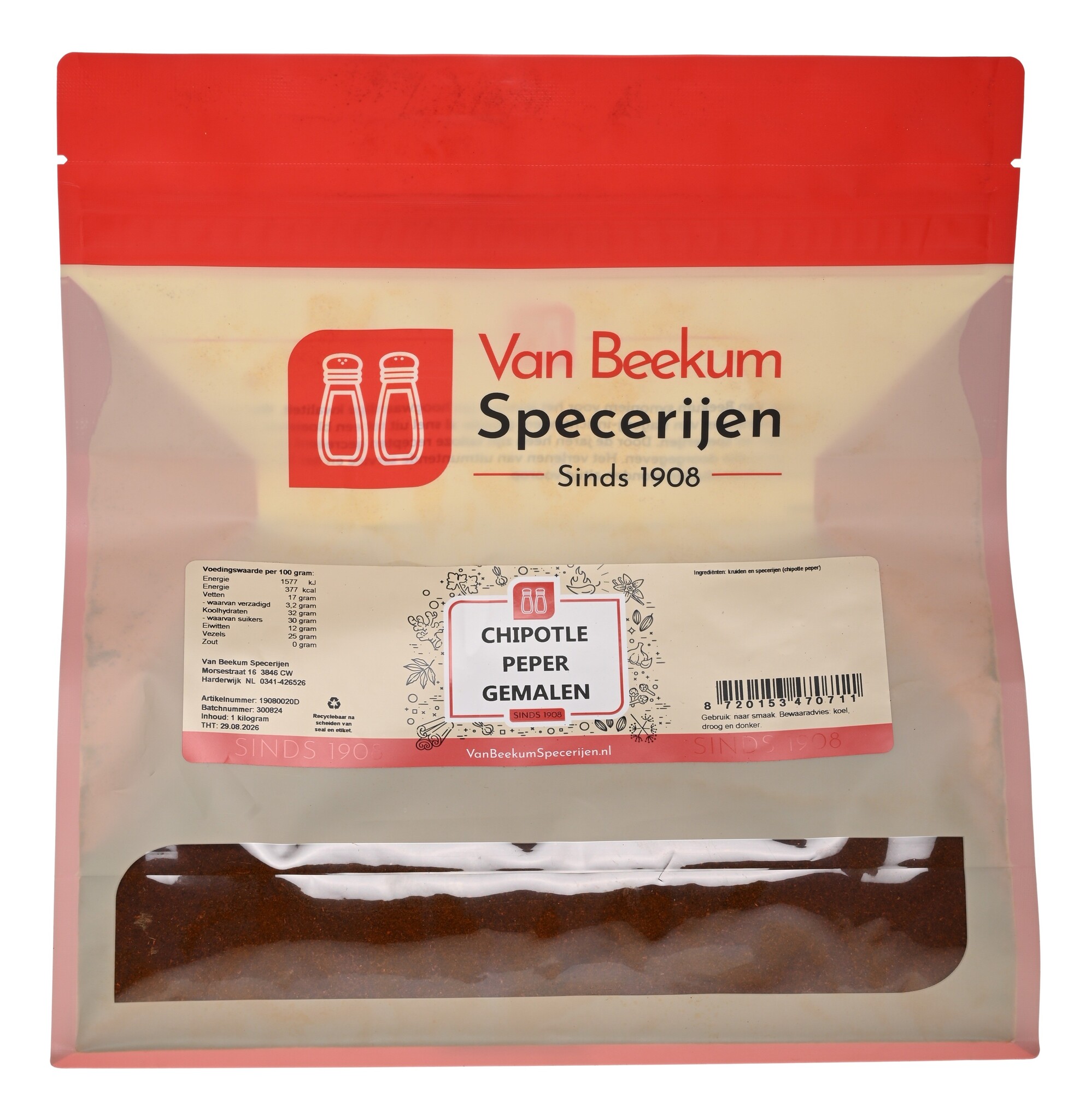 Chipotle Peper Gemalen - 1 KG Grootverpakking