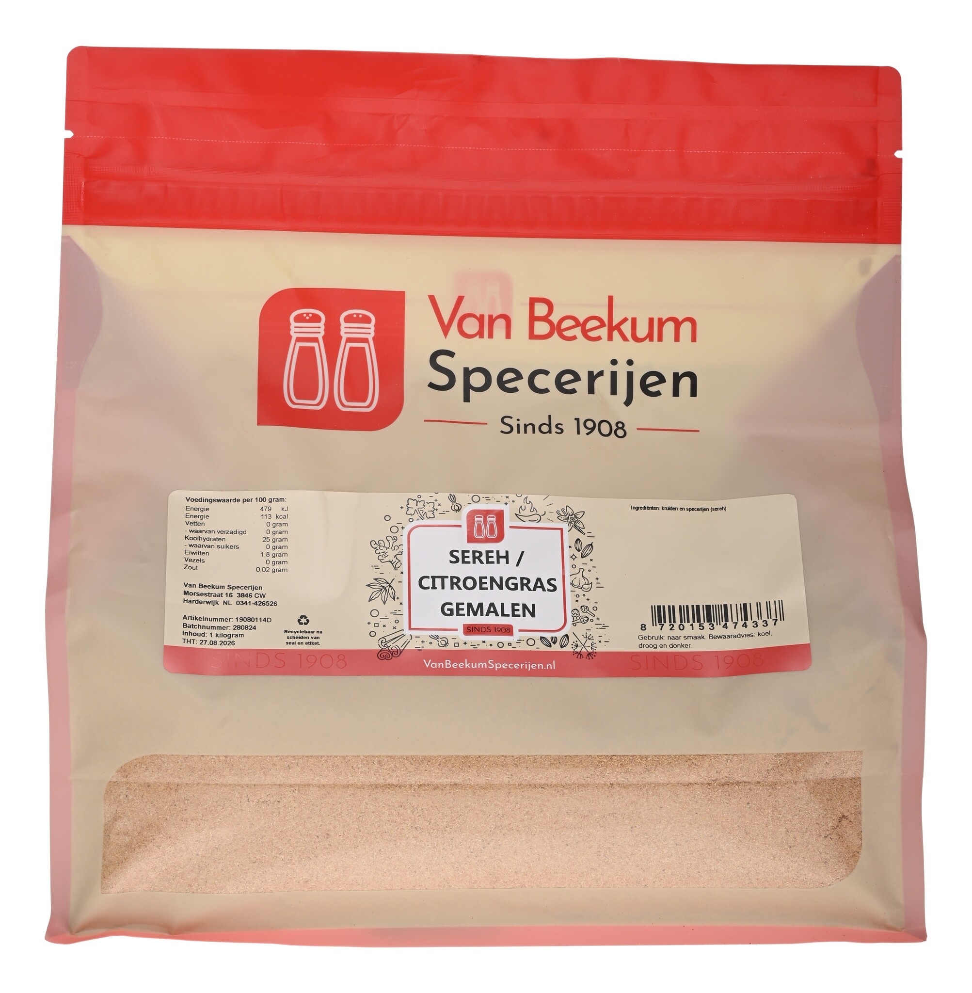 Sereh / Citroengras Gemalen - 1 KG Grootverpakking