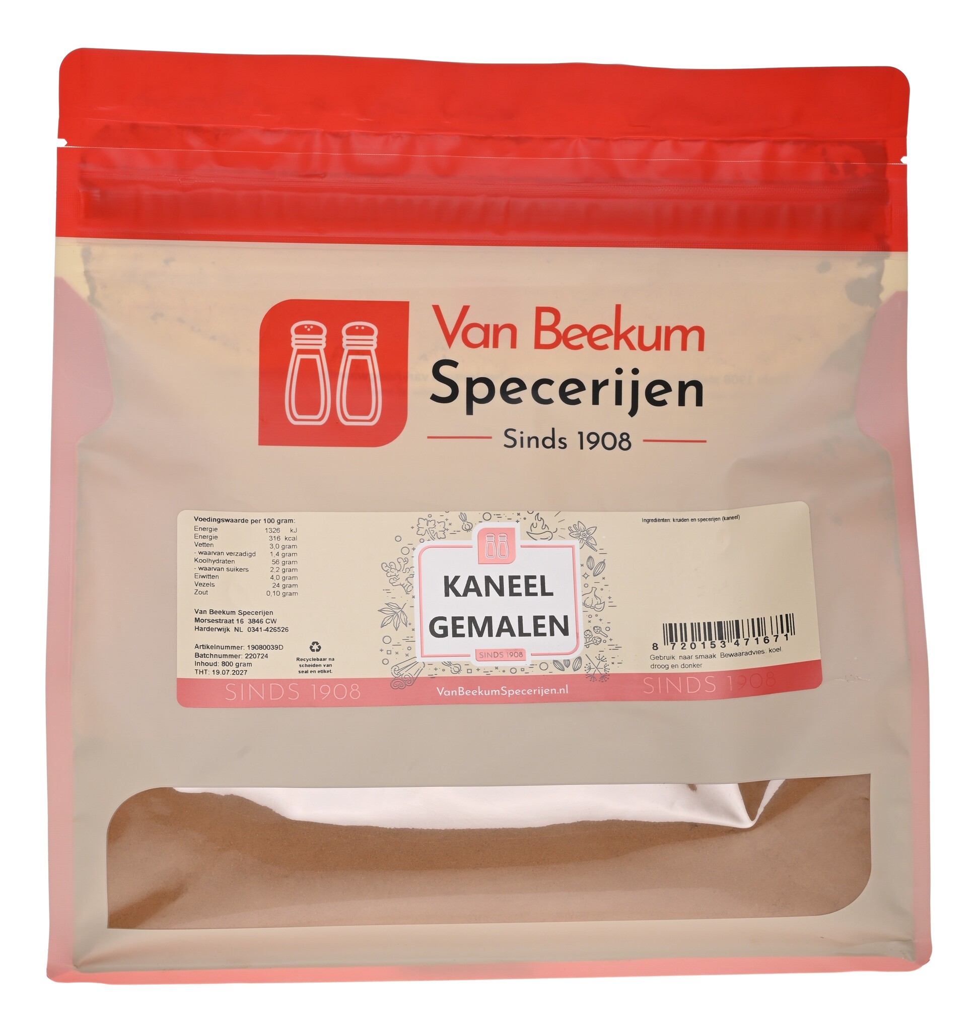 Kaneel Gemalen - 800 gram Grootverpakking