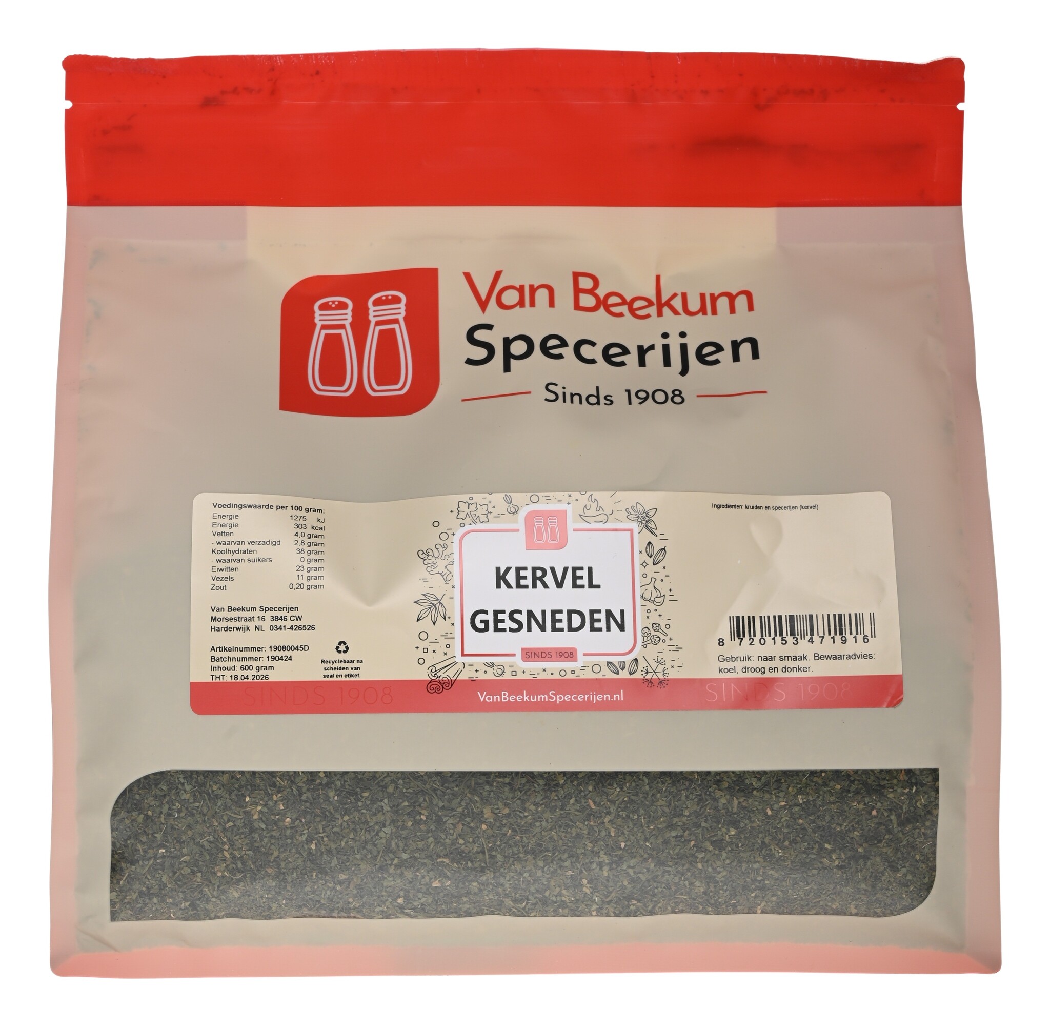 Kervel Gesneden - 600 gram Grootverpakking