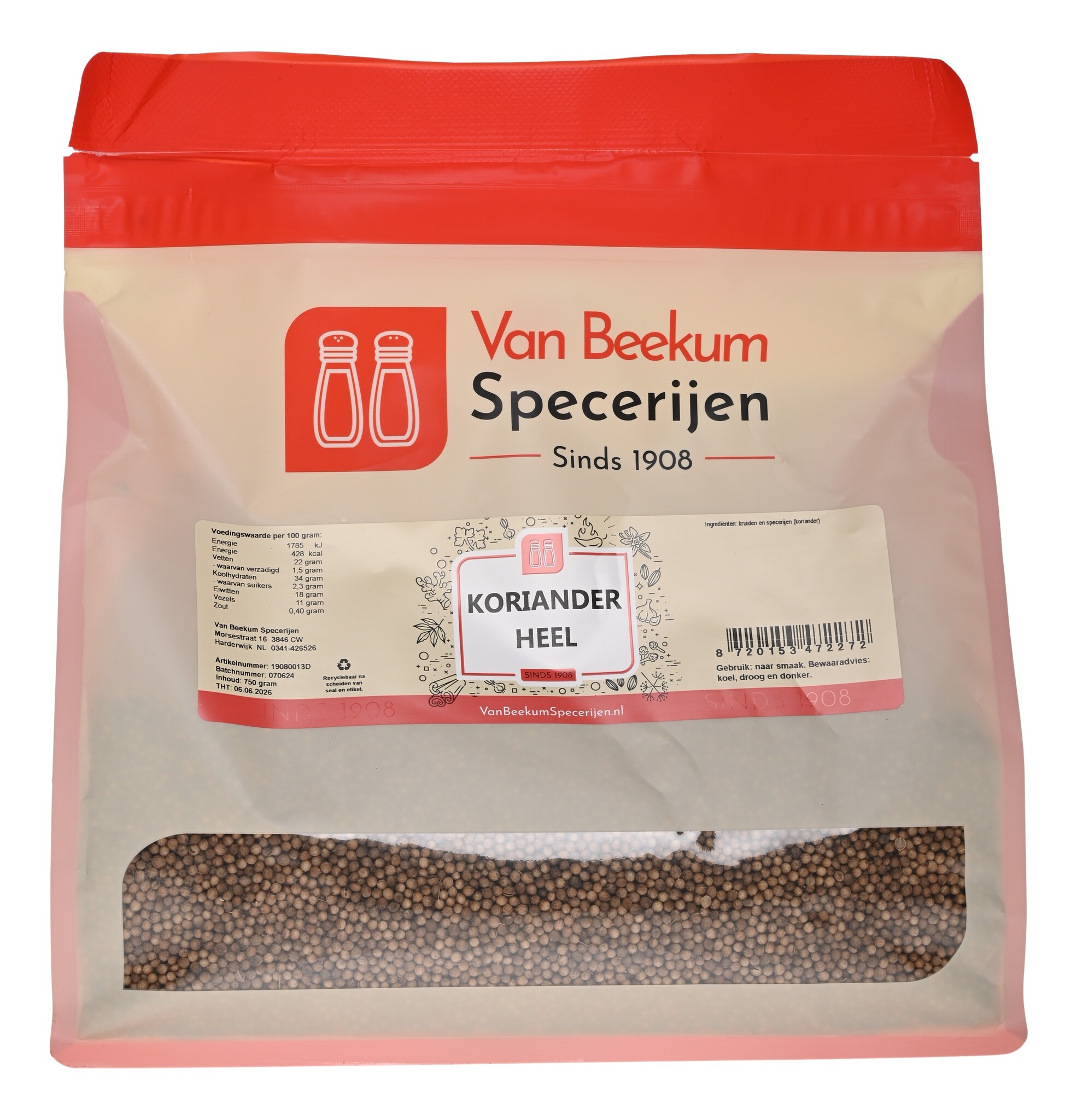 Koriander Heel - 750 gram Grootverpakking
