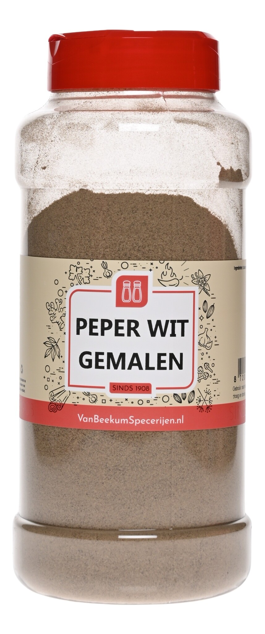 Peper Wit Gemalen - Strooibus 600 gram