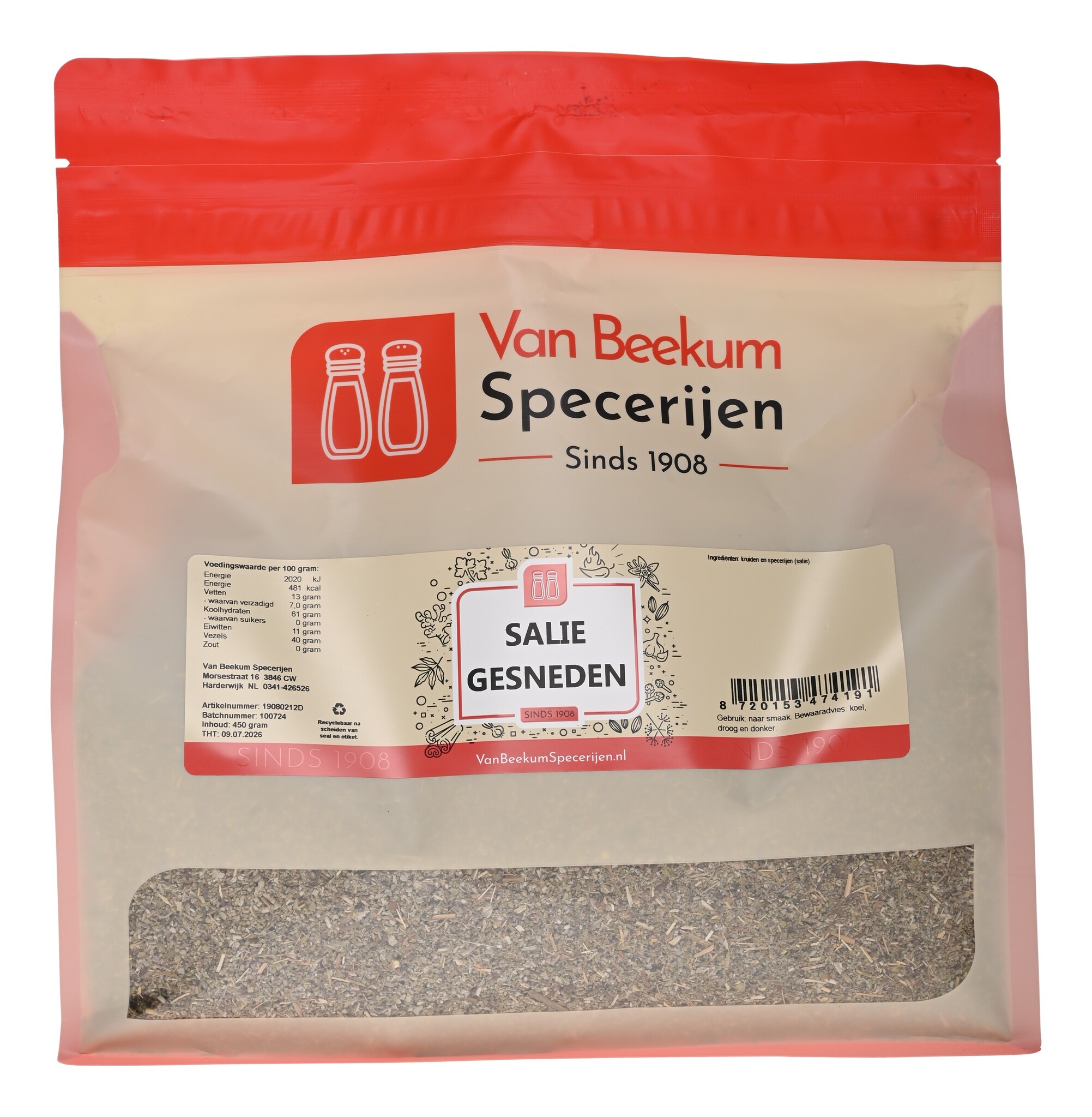 Salie Gesneden - 450 gram Grootverpakking