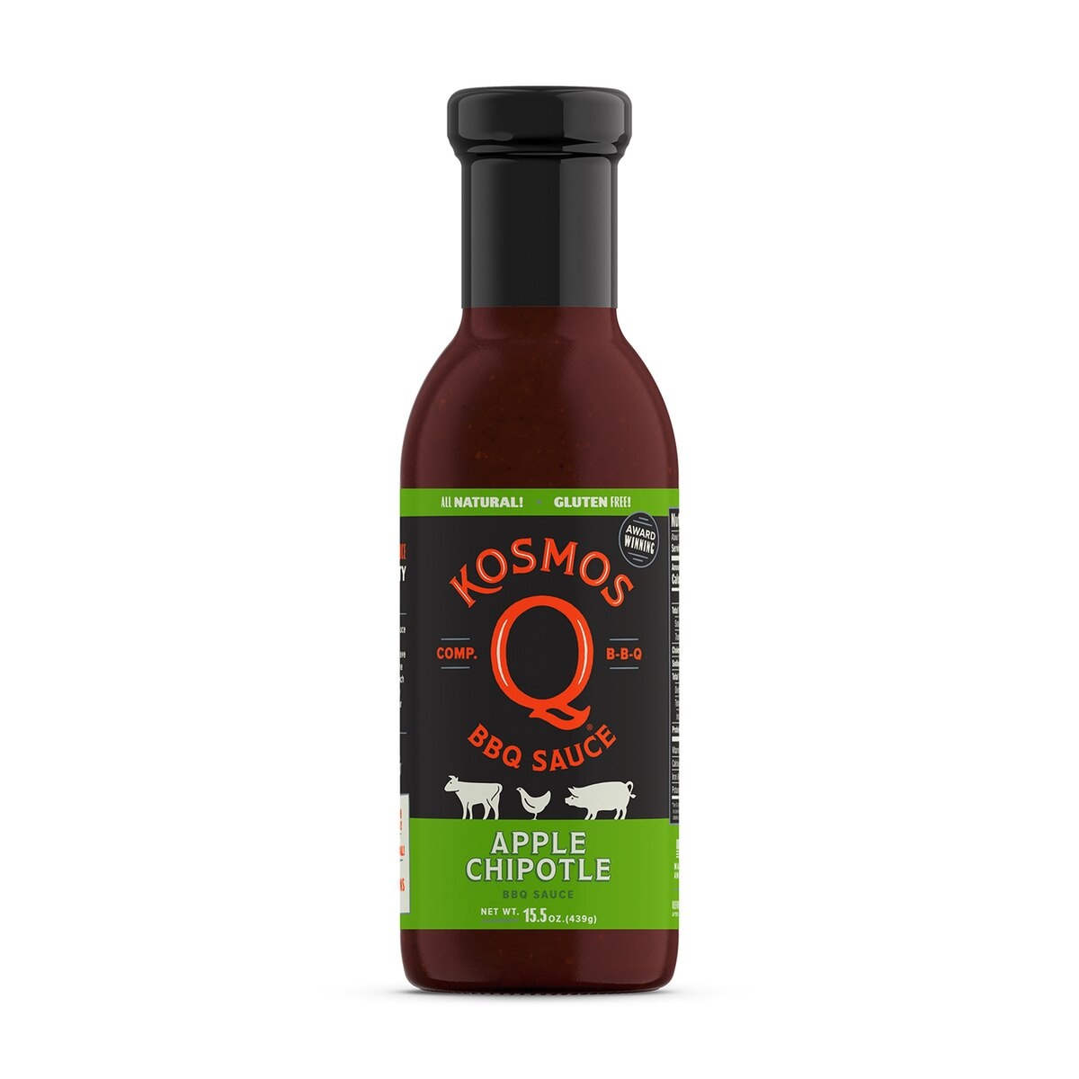 Kosmo&apos;s Q - Apple Chipotle BBQ Sauce - Fles 439 gram