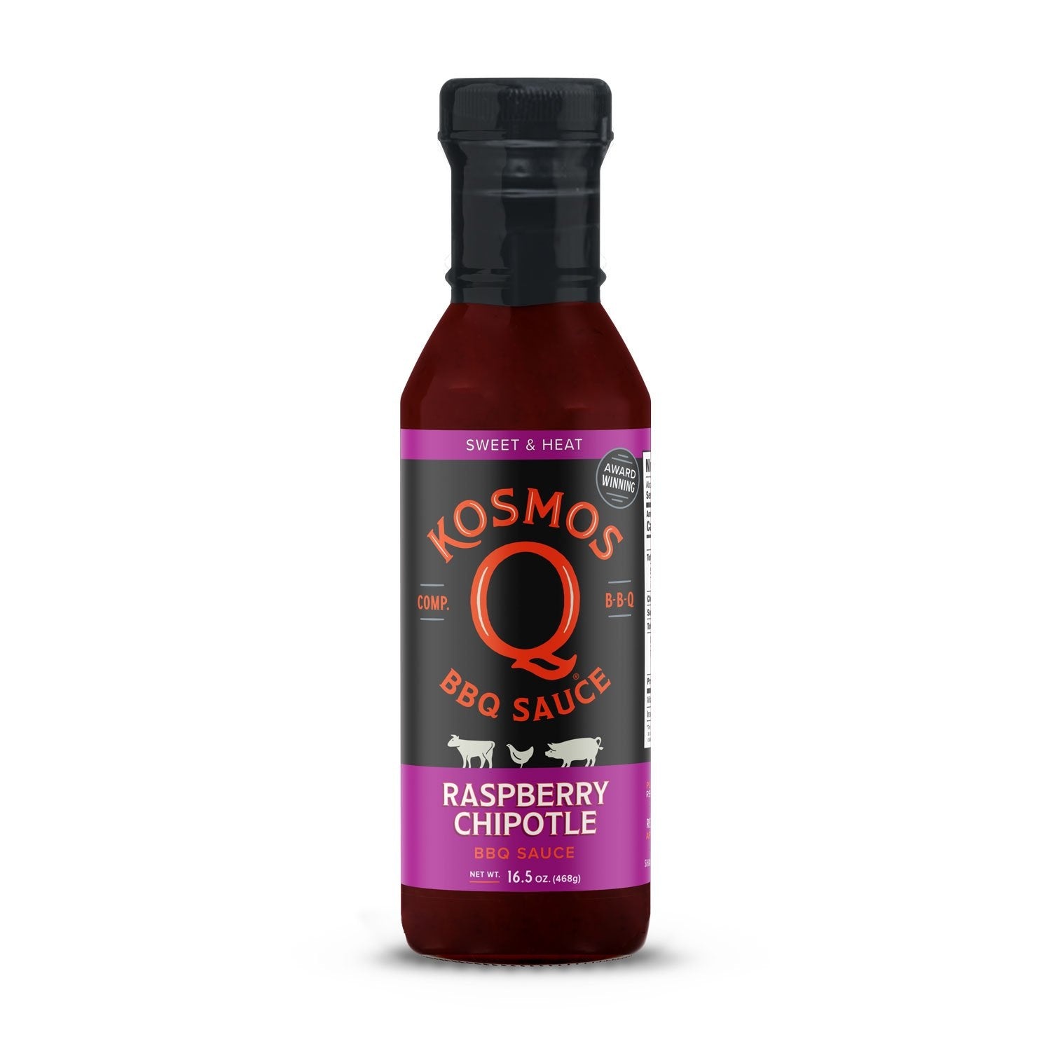 Kosmo&apos;s Q - Raspberry Chipotle BBQ Sauce - Fles 468 gram