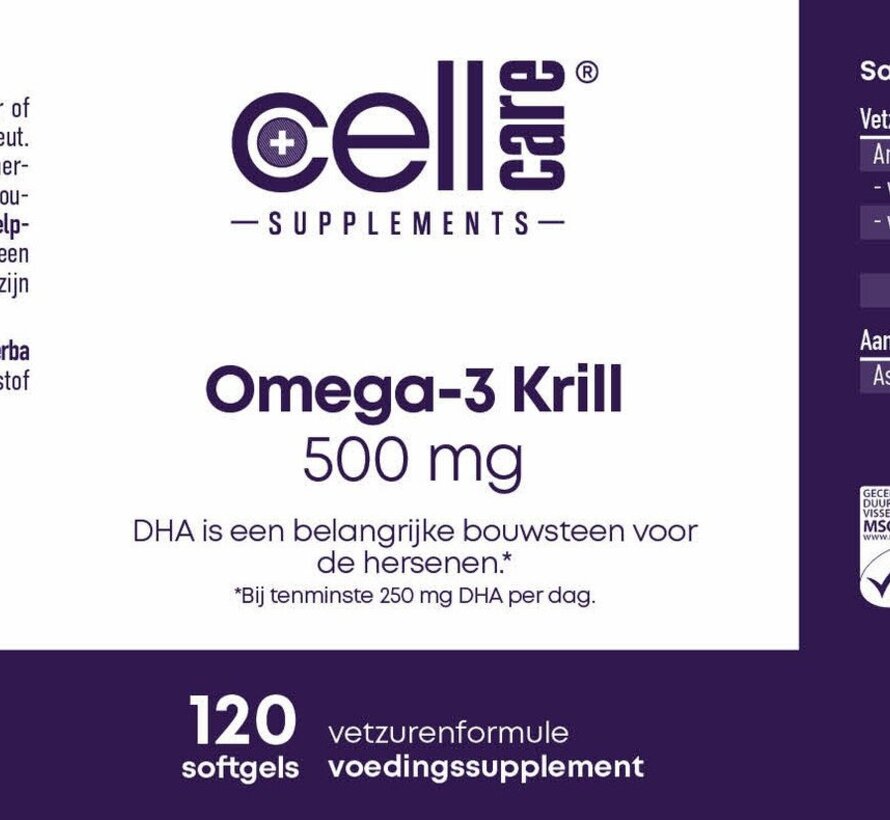Omega-3 Krill 500mg | 60 of 120 tabletten