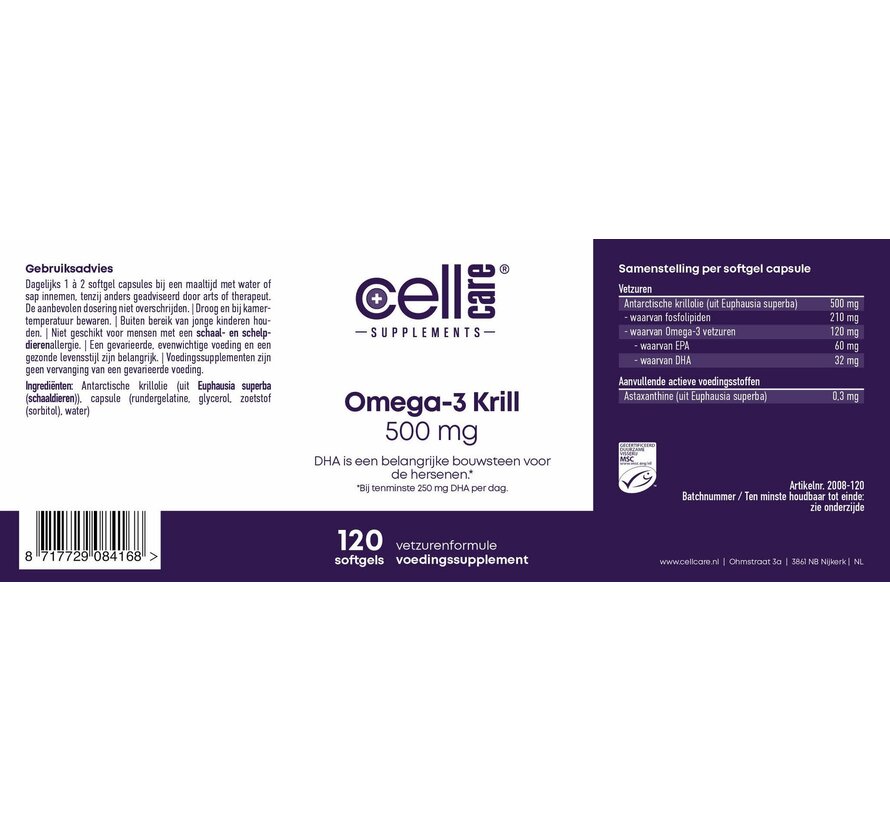 Omega-3 Krill 500mg | 60 or 120 tablets
