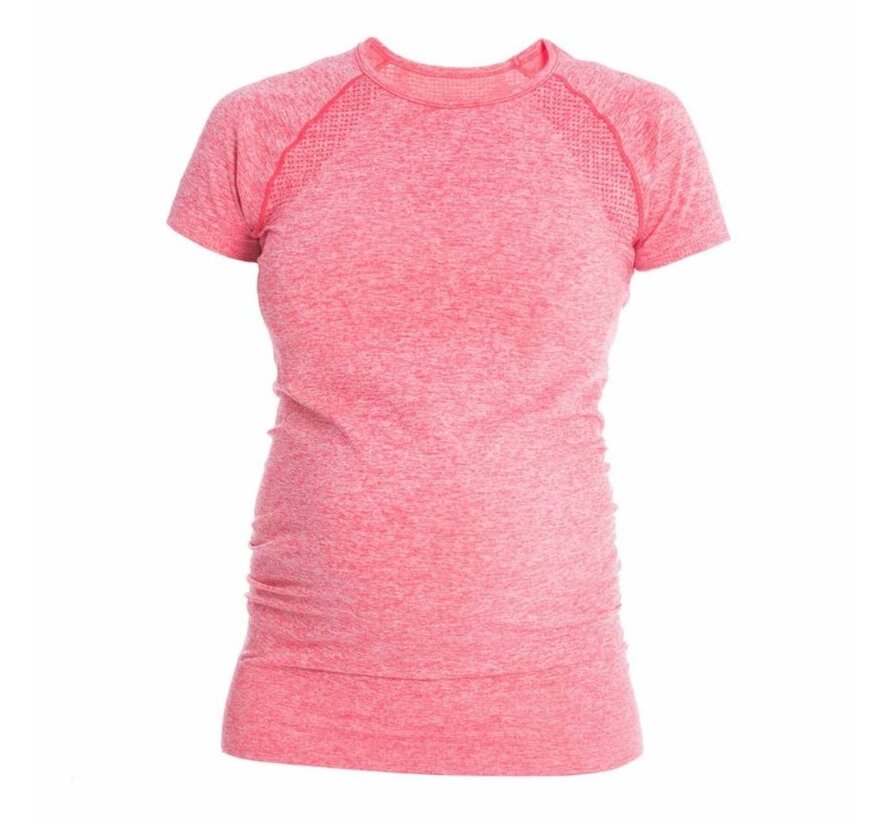 Zwangerschap Sportshirt Korte Mouw - Roze