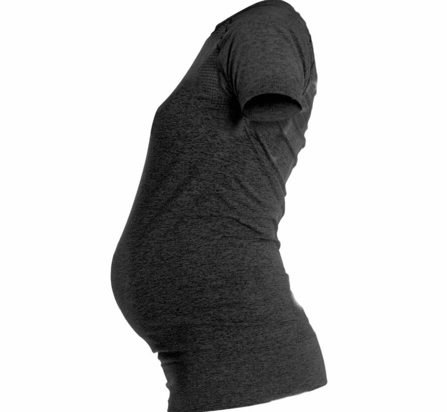 Zwangerschap Sportshirt Korte Mouw - grijs