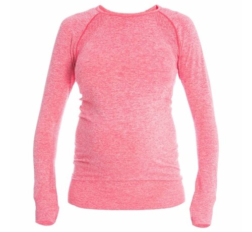 Mom in Balance Active Wear Maternity  Sports Shirt Long Sleeve - Pink