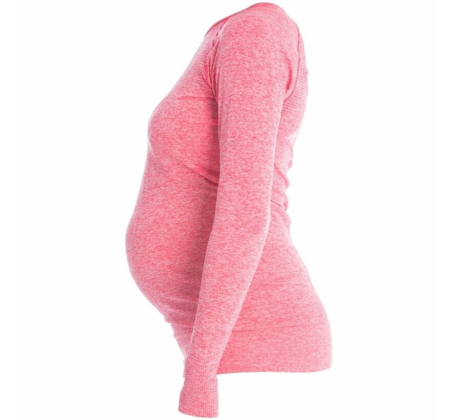 Maternity  Sports Shirt Long Sleeve - Pink